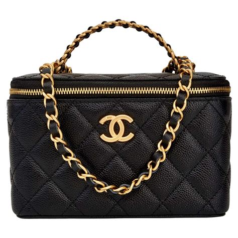 chanel vanity case white and black|Chanel sac vanity price.